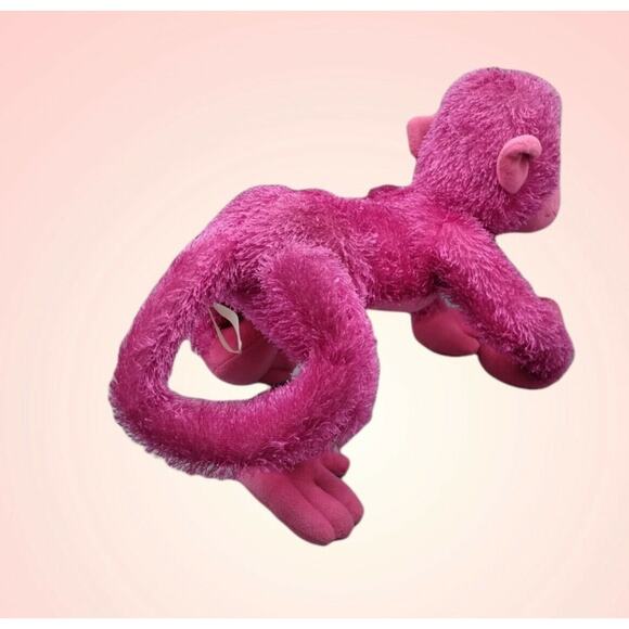 Wish Pets Posable Plush Pastel Monkey 2004 Harry 12” Stuffed Animal Pink Toy - Picture 7 of 9